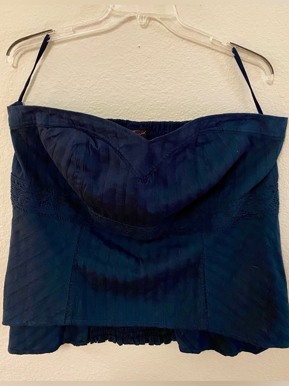 Torrid Vintage Navy Bustier Top with Smocked Detail - Size 4X - NWT!